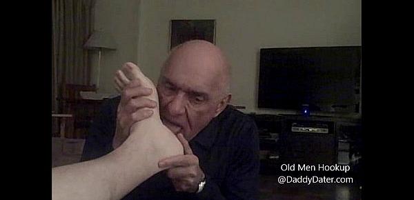  Grandpa Silverdaddy Swallows Cum from Uncut Cock and licks my toes